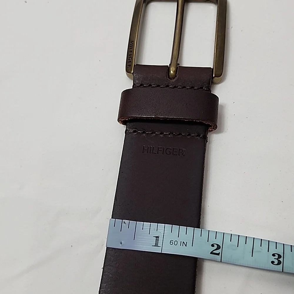 Tommy Hilfiger Men's Brown Chocolate Leather Belt Size 32 NWT‎